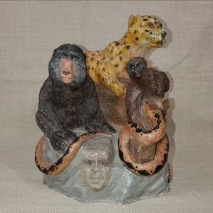 J.H. Boone Limited Edition Art Sculpture Congo Africa Wild Animals Vintage 1994